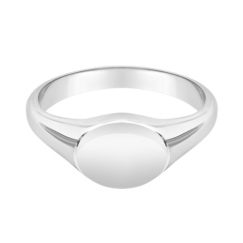 Sterling Silver Signet Ring – Classic Polished Oval Design – Timeless Minimalist